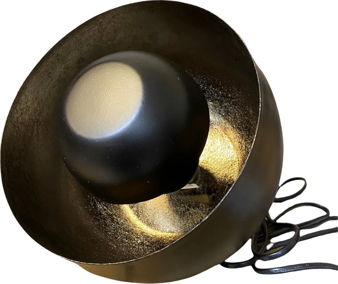 Countryfield Industrieel Tafellamp 20,5cm - Zwart/Goud - afbeelding 2 van 5