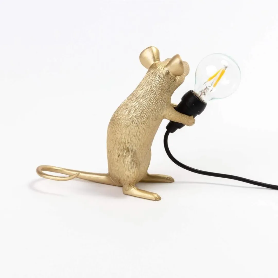 Seletti Muislamp Mac - Zittend muisje - Goud