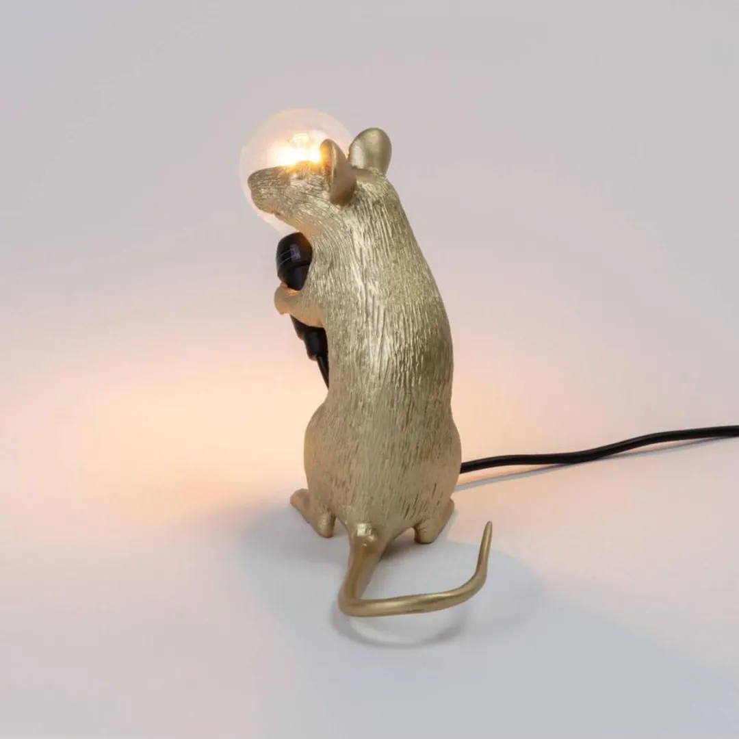Seletti Muislamp Mac - Zittend muisje - Goud - afbeelding 6 van 6