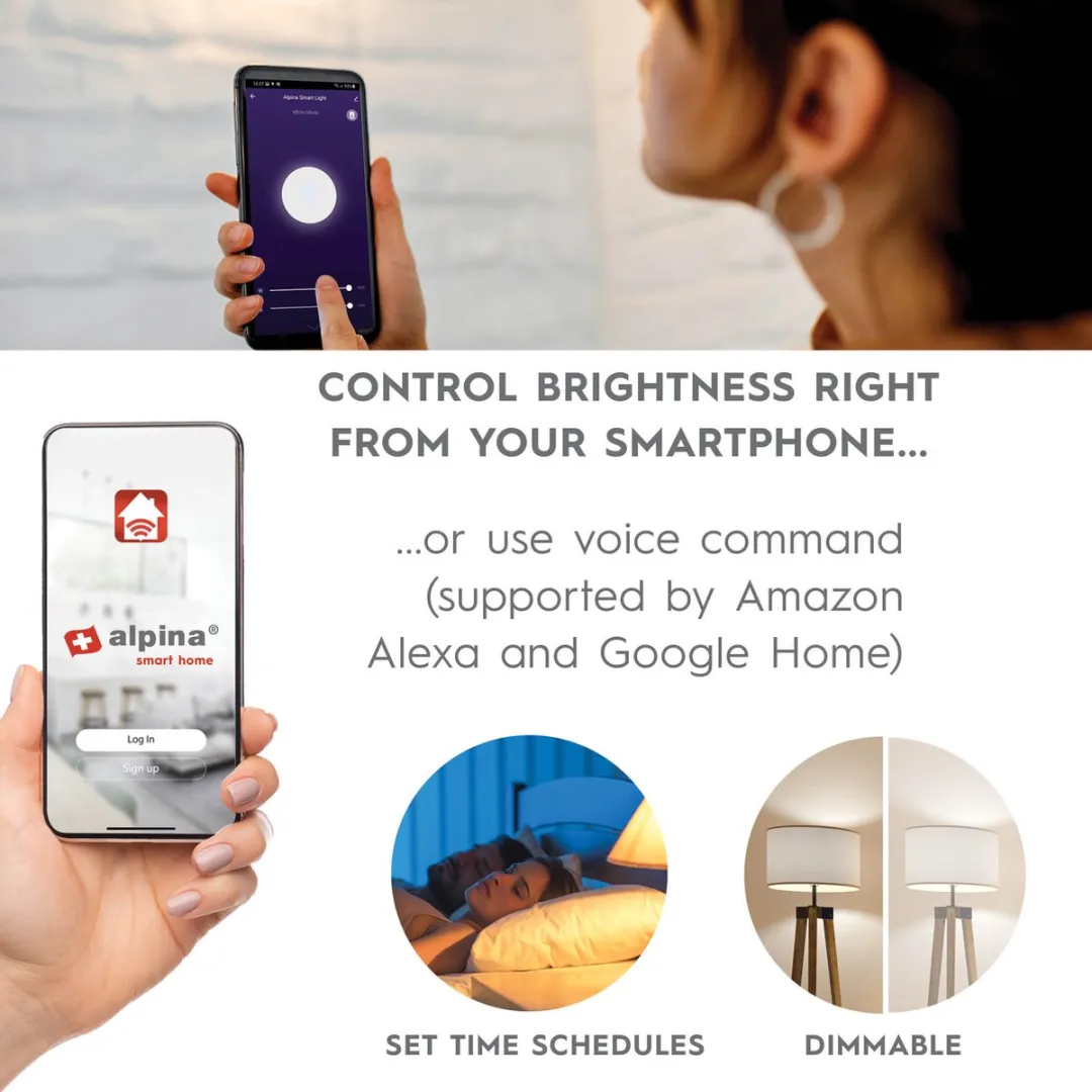 Alpina Smart Home Wifi E27 LED Lamp 5.5W - Goud - 5000K