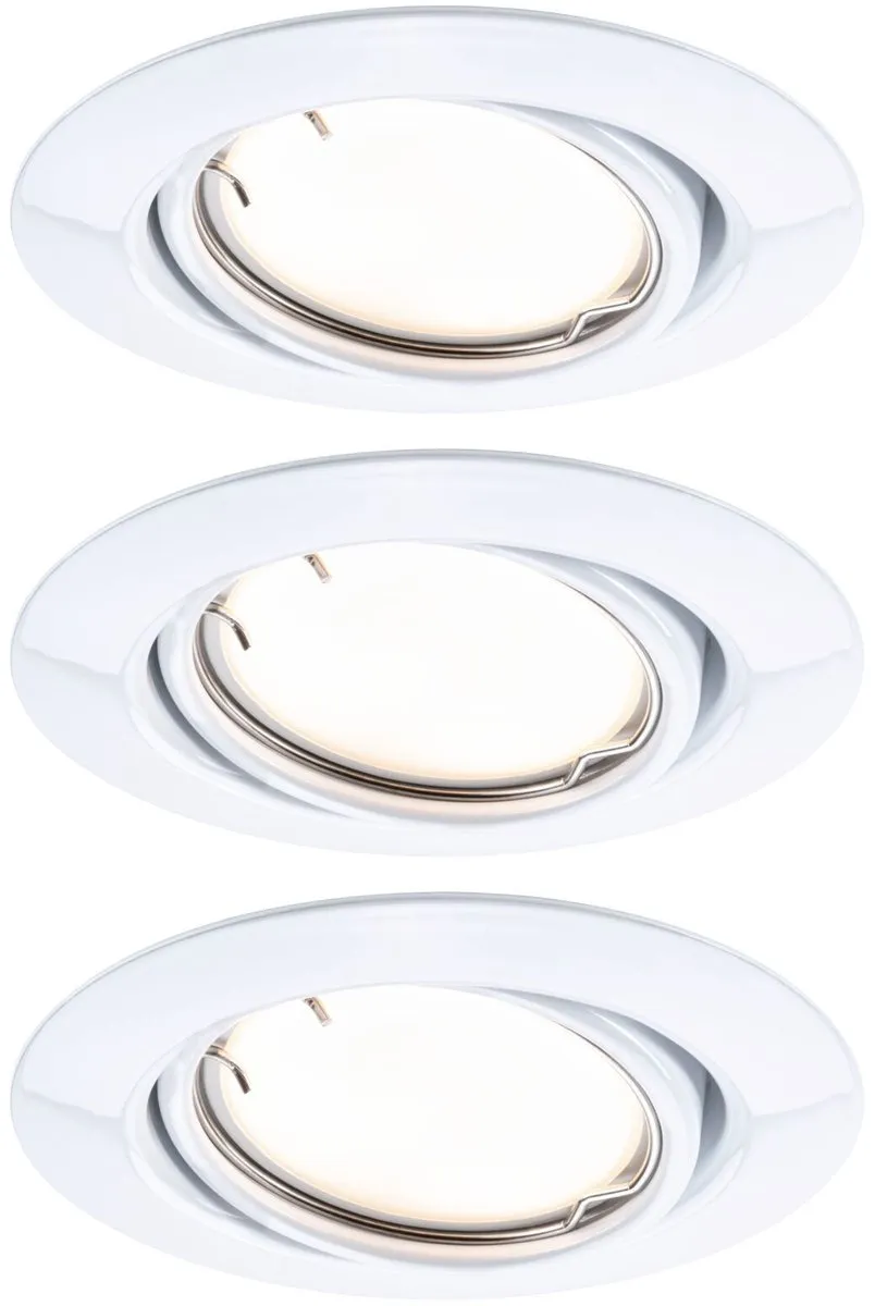 Paulmann LED-inbouwlamp Smart Home Zigbee 3.0 Coin Basisset - 3x4,9W 430lm 230V - Wit