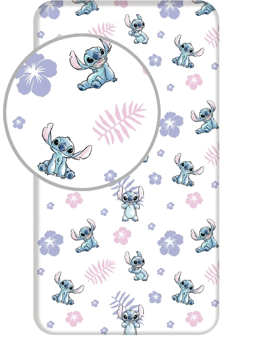 Disney Stitch Katoenen Lakenset 90x200cm - Eenpersoons - Wit - afbeelding 5 van 6