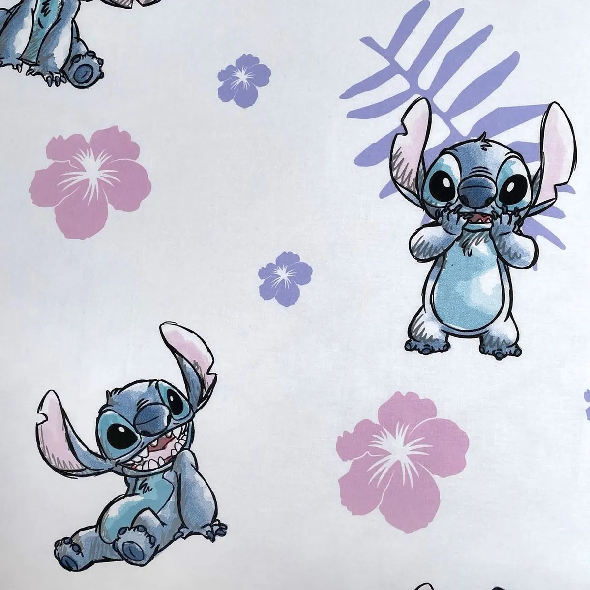 Disney Stitch Katoenen Lakenset 90x200cm - Eenpersoons - Wit - afbeelding 3 van 6