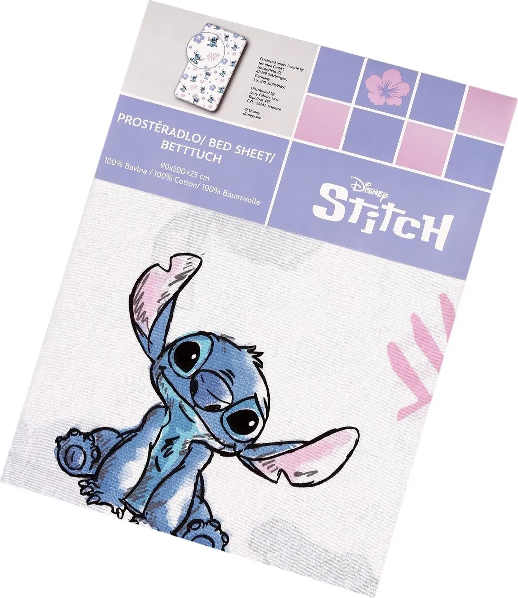 Disney Stitch Katoenen Lakenset 90x200cm - Eenpersoons - Wit - afbeelding 6 van 6