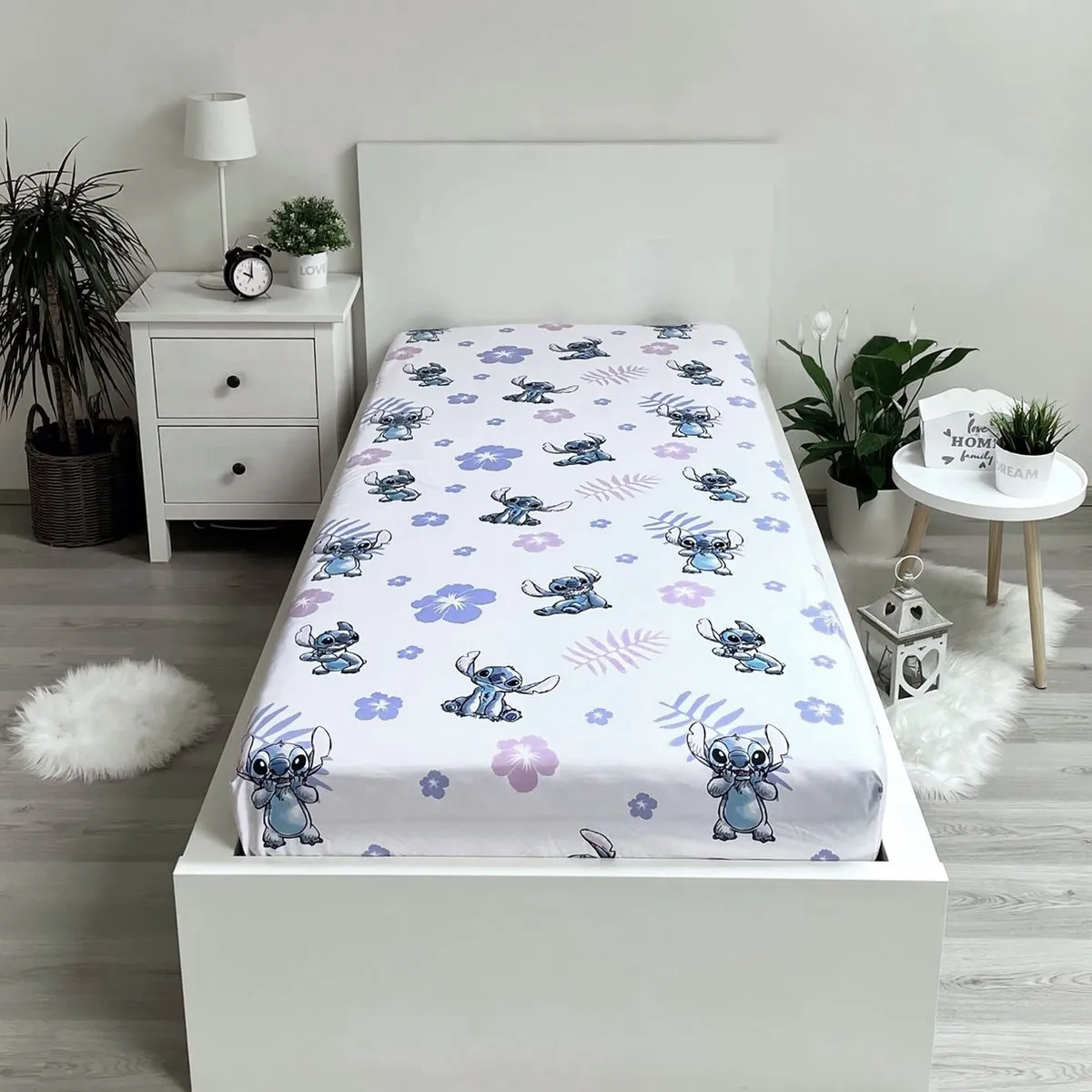 Disney Stitch Katoenen Lakenset 90x200cm - Eenpersoons - Wit - afbeelding 2 van 6
