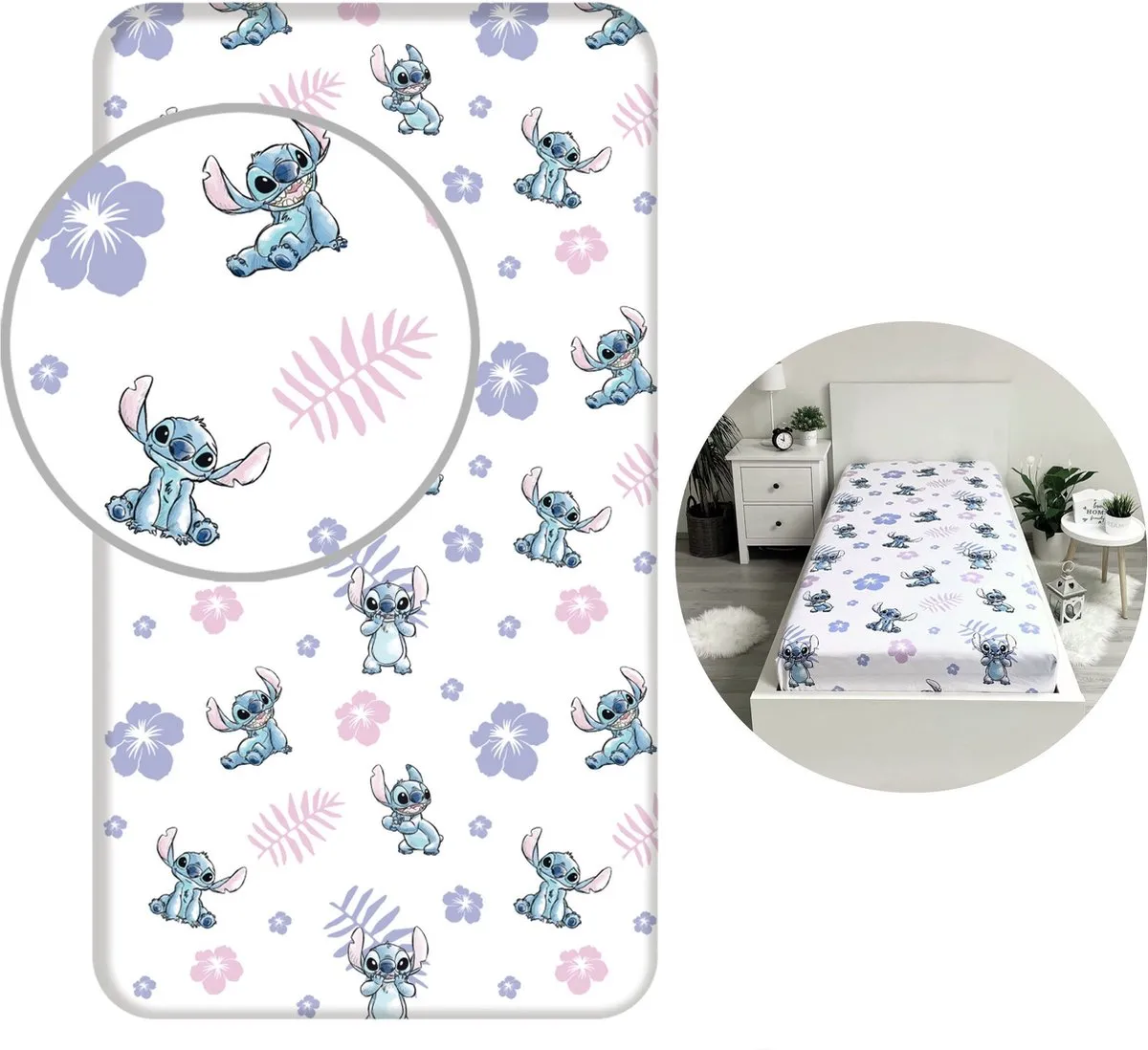 Disney Stitch Katoenen Lakenset 90x200cm