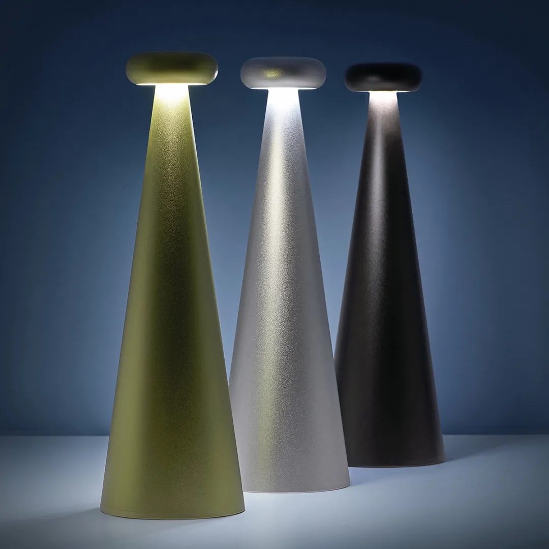 Alessi Bedin Oplaadbare Tafellamp - Zilvergrijs - afbeelding 3 van 5