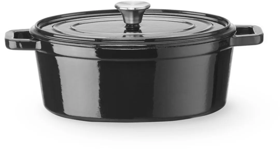 HENDI Braadpan 4,4L - Gietijzer geëmailleerd - 29cm - Zwart