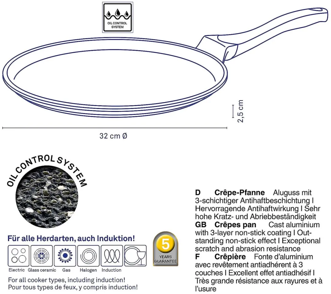Kela Stella Nova Crêpepan 32cm - Zwart