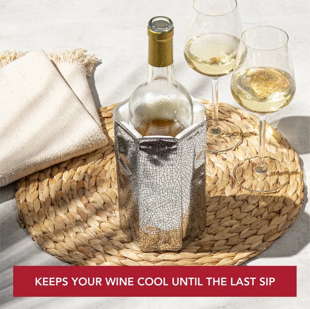 Vacu Vin Active Cooler Wine Sleeve | Wijnkoeler | Zilver