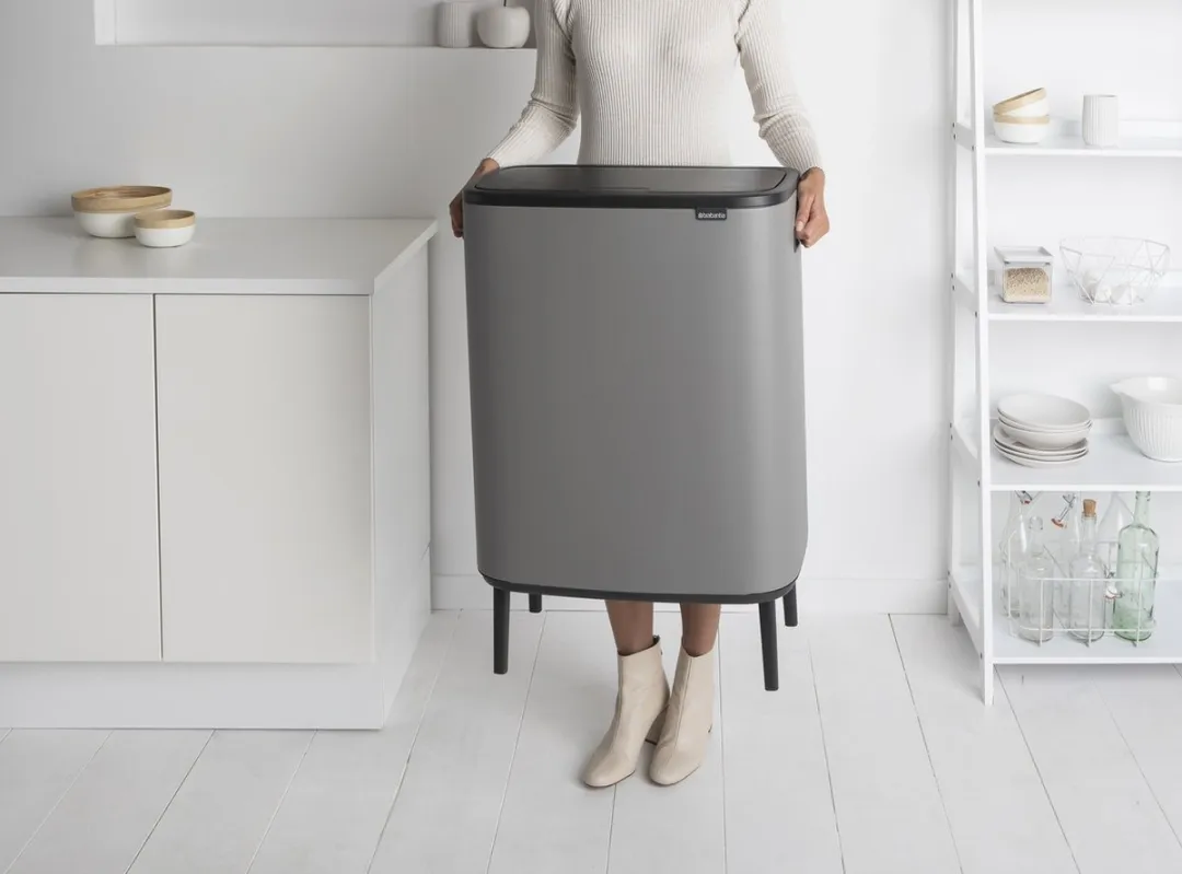 Brabantia Bo Touch Bin Hi Prullenbak - 2 x 30 liter - Afvalscheiding - Mineral Concrete Grey