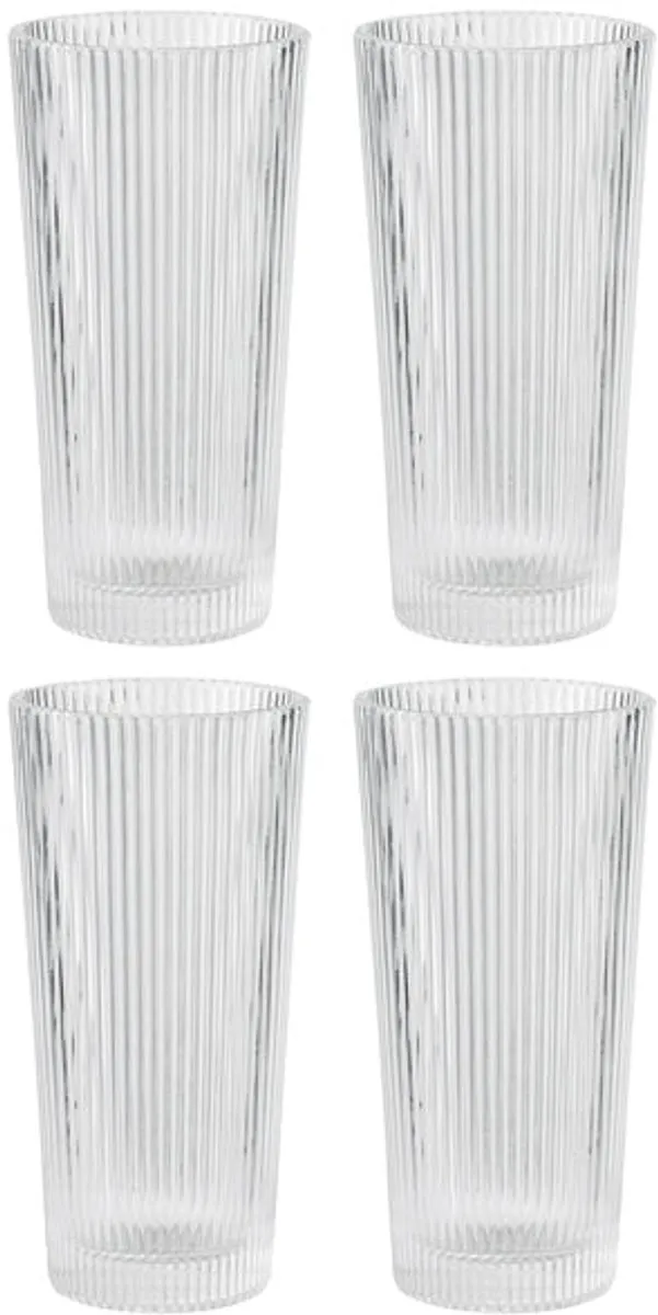 Stelton Pilastro - Longdrinkglas - Ribbel - 300 ml - 4 stuks
