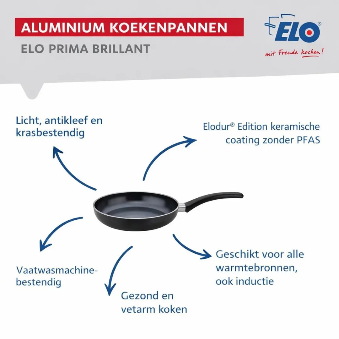 Fackelmann Elo Prima Keukengerei Set 5-delig - 2 Bakpannen 20/24cm & 3 Kookpotten 12/14/20cm - Roestvrij staal