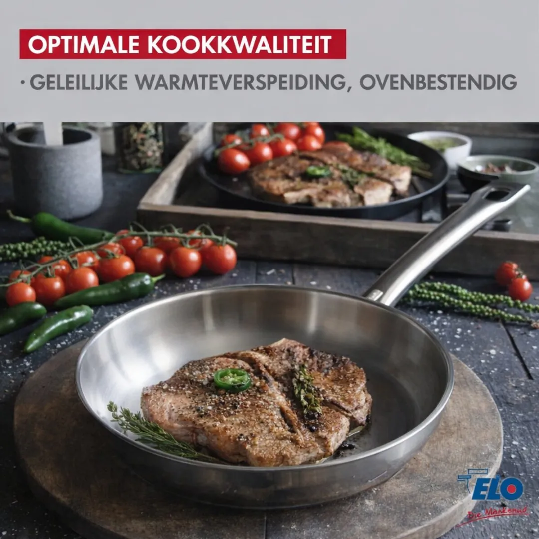 Fackelmann Elo Profi Keukengerei Set 4-delig - 24/32cm Pannen & 12/16cm Potten - Inductie - Roestvrij staal