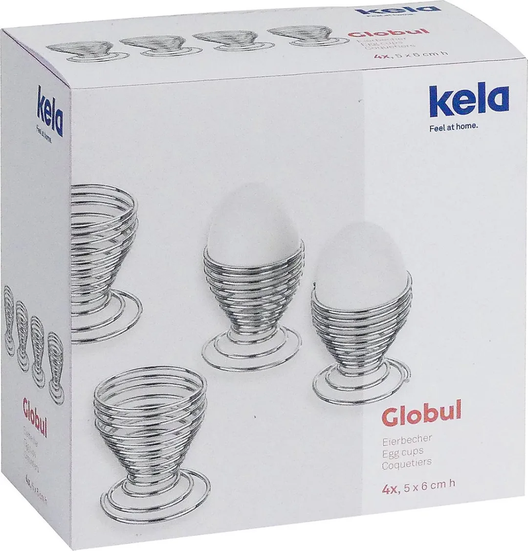 Kela Eierdop Spiraal - 4 Stuks - Zilver - afbeelding 4 van 6