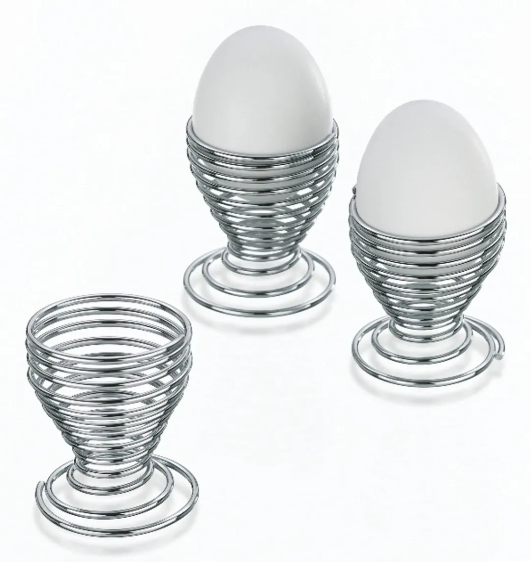 Kela Eierdop Spiraal - 4 Stuks - Zilver - afbeelding 2 van 6