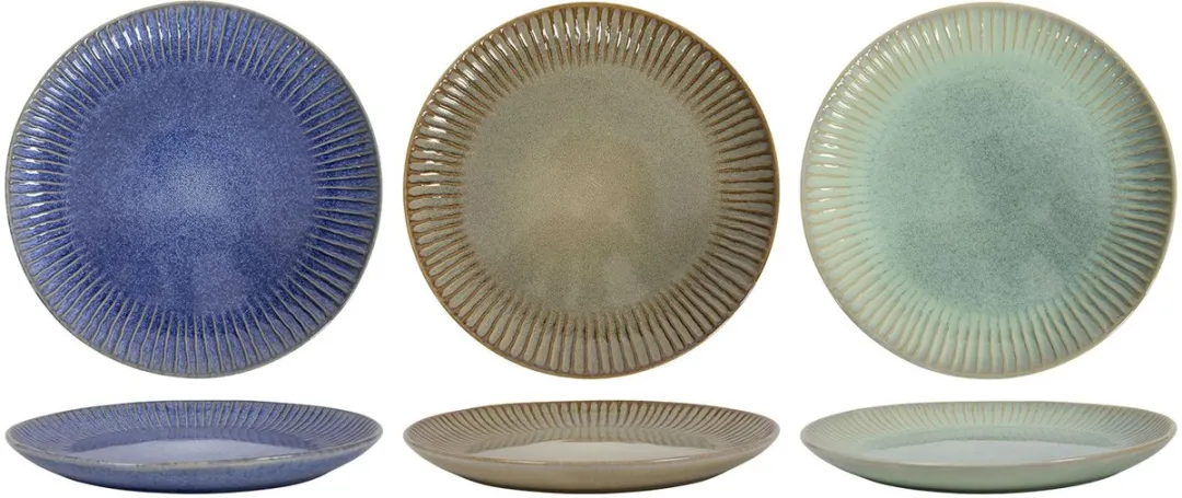 Cookinglife Ontbijtborden Aqua Maris – Set Van 6 Ø 21 Cm Aardewerk – Vaatwasser & Magnetronbestendig, Handgemaakte Uitstraling