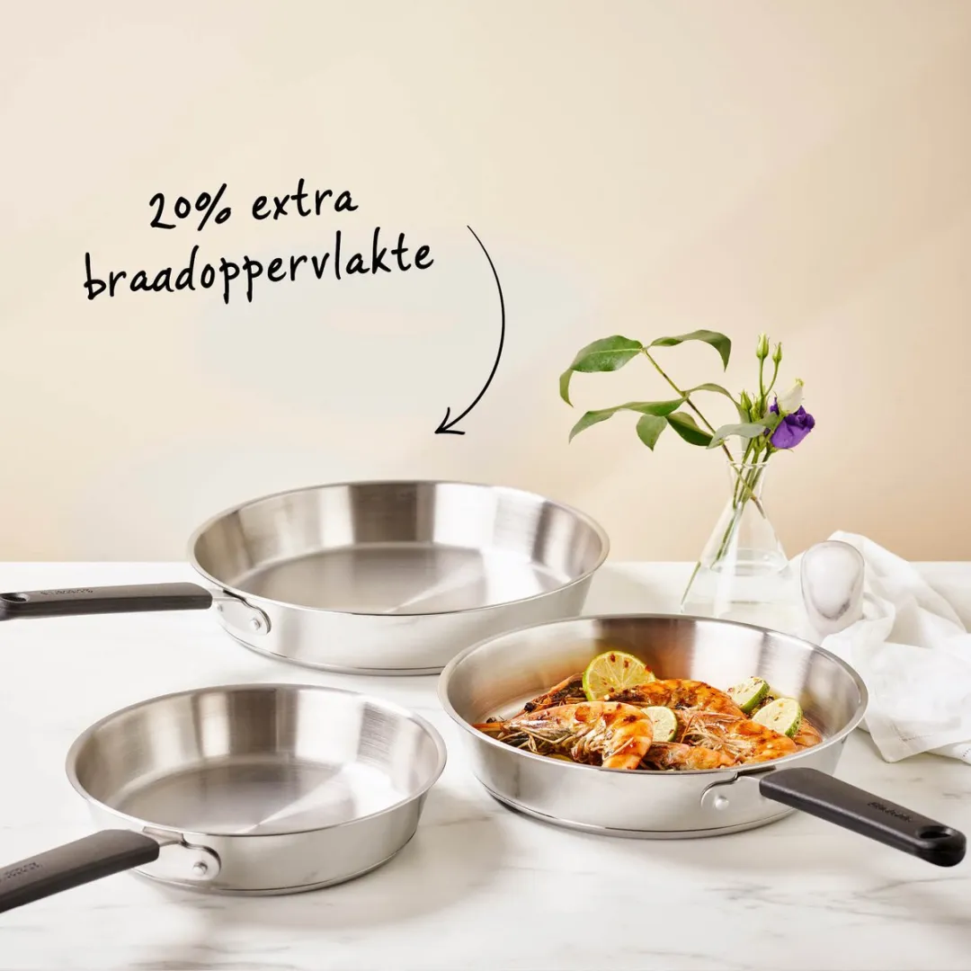 Brabantia Enjoyment Koekenpannenset 24/28cm - 2 Stuks - RVS - Inductiegeschikt