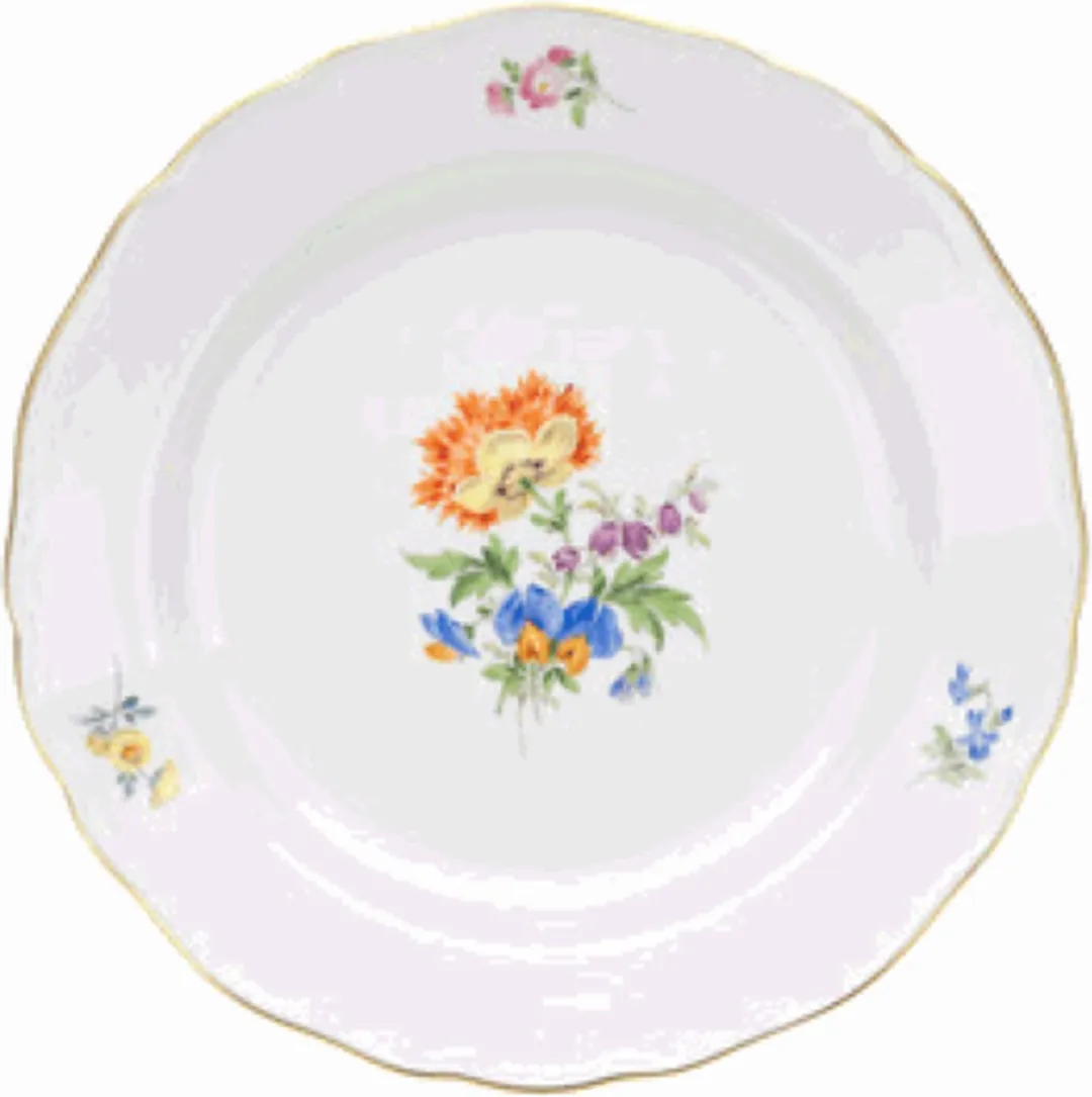 Voorgerecht- en dessertbord | Meissen | Drie bloemenpatroon