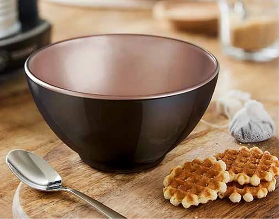 Luminarc Kommetjes/soepkommen/schaaltjes voor dessert/ontbijt - 4x - Glas - D13 x 6 cm - zwart