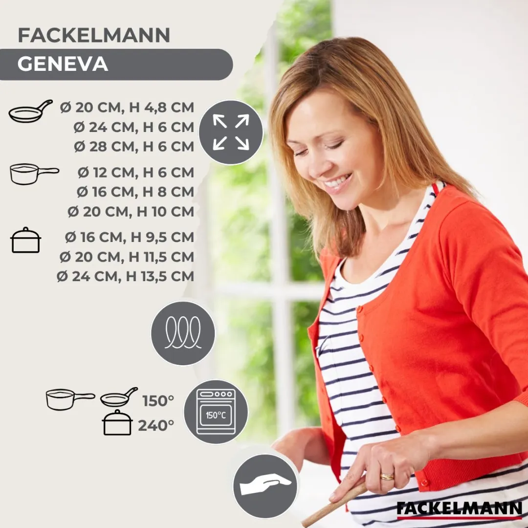 Fackelmann 9350150 3-delige Pan Set - Roestvrij staal - 12/16/20cm
