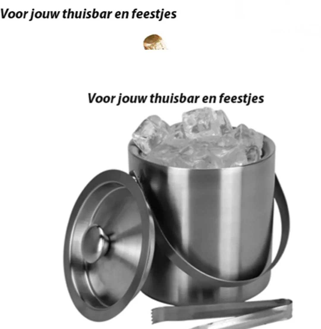 Excellent Houseware RVS IJsemmer met Tang 1.7L - Zilver - afbeelding 6 van 6