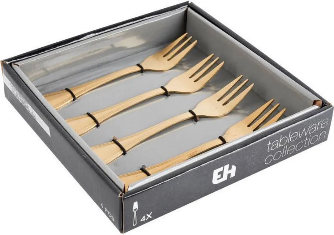 Excellent Houseware Gebaksvorkjes - 4 Stuks - Goud - afbeelding 6 van 6