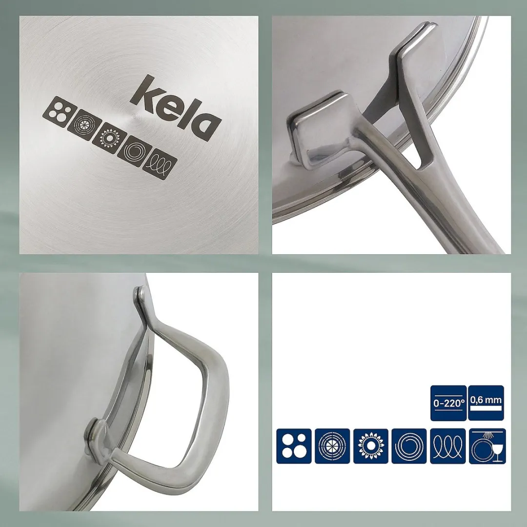 Kela RVS Wokpan 32cm - 5L - Zilver - afbeelding 5 van 6