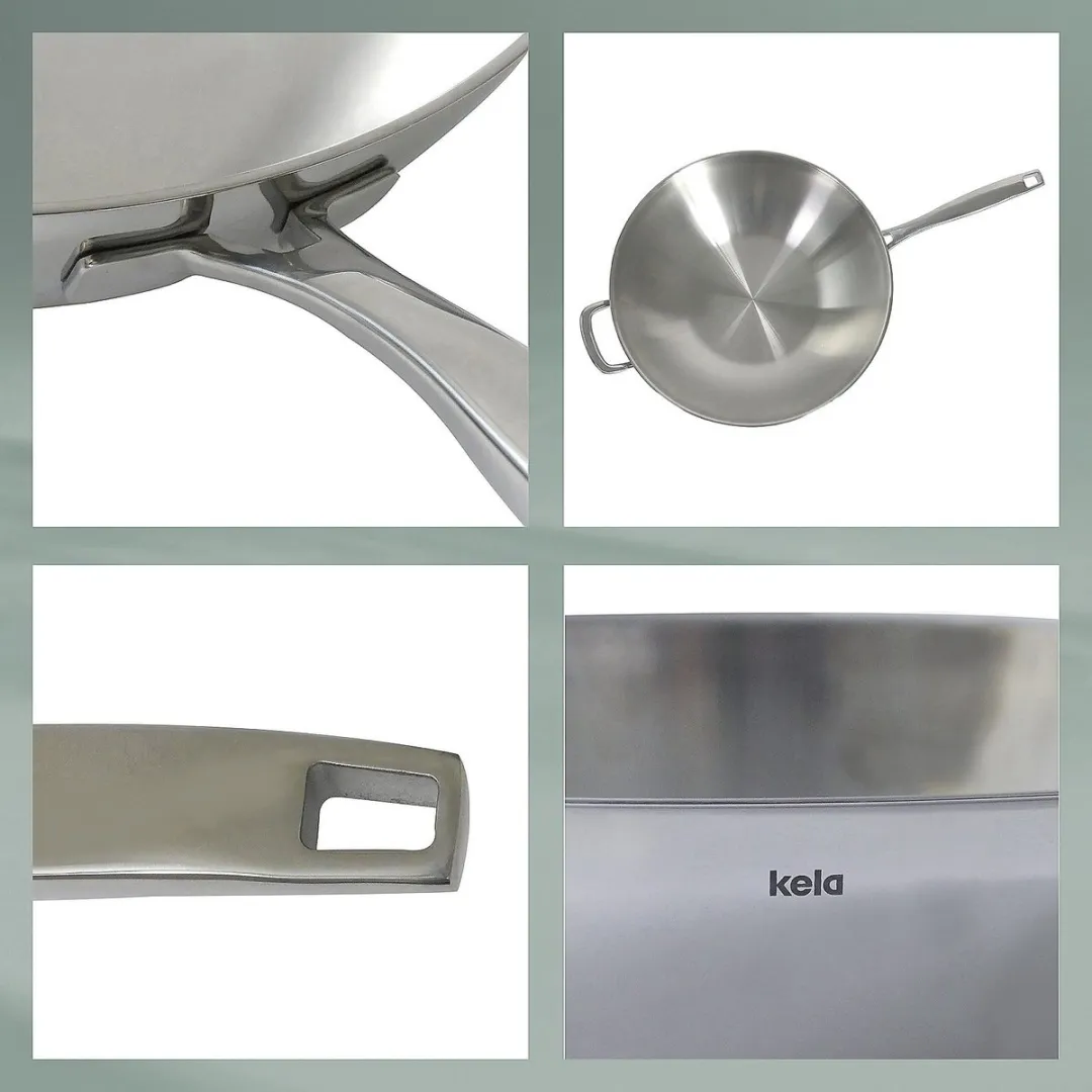 Kela RVS Wokpan 32cm - 5L - Zilver - afbeelding 6 van 6