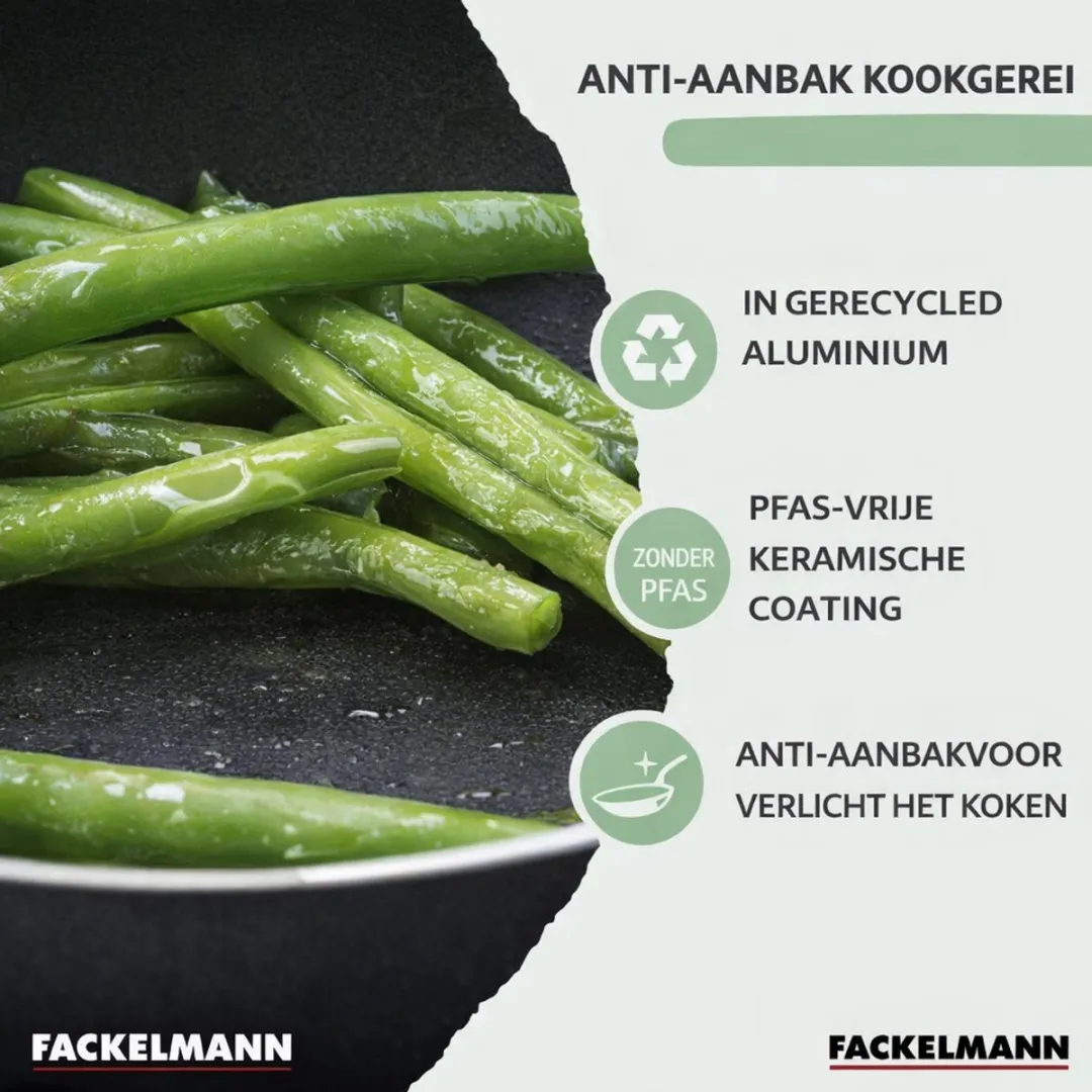 Fackelmann 9430250 Kookpanset 4-delig - 16/18/20/24cm - Keramische antiaanbaklaag - PFAS-vrij