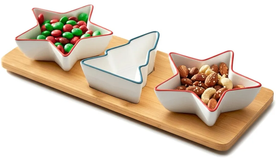 Excellent Houseware Snackkommen Porselein 4-delig - Dipschalen & Kleine Kommetjes - Veelkleurig