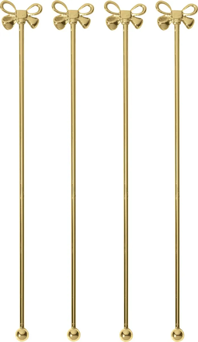 Paderno Cocktail Lepels BAR Strik Goud 21 cm - 4 Stuks