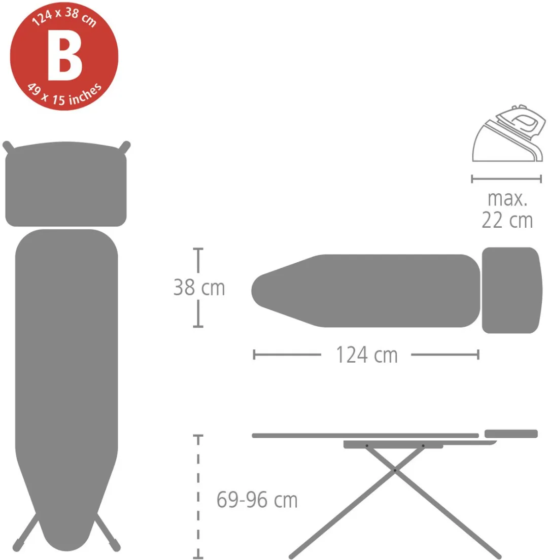 Brabantia Perfect Flow Strijkplank B 134401 - Stoomgenerator 124x38cm - Spring Bubbles