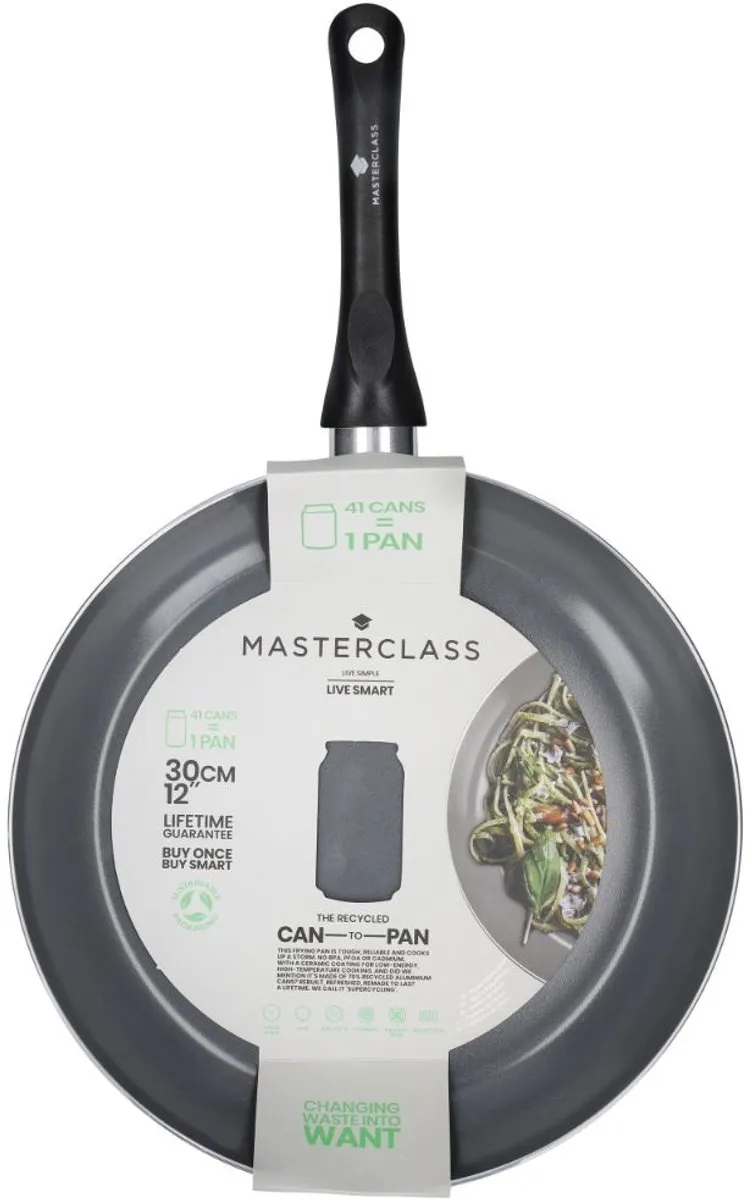 MasterClass Can-to-Pan Keramische Eco koekenpan - gemaakt van 70% gerecycleerd aluminium en met anti-aanbaklaag 30 cm