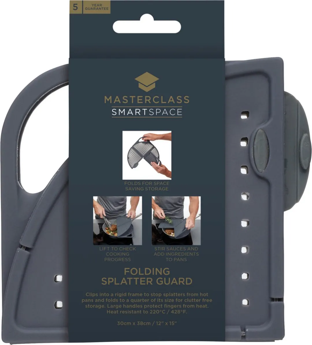 MasterClass Smart Space spatbescherming, opvouwbaar tot een kwart van zijn grootte