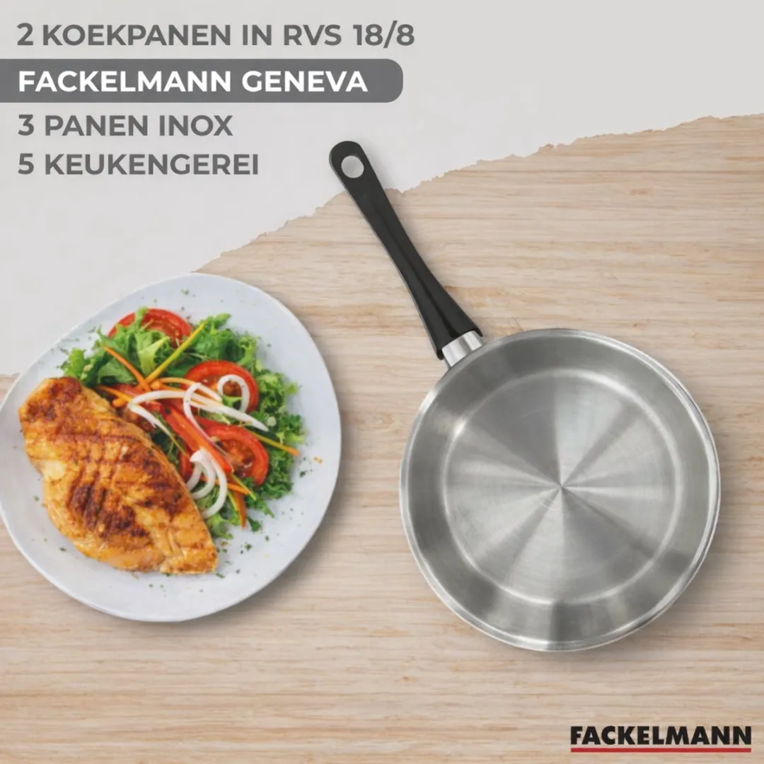 Fackelmann 9205650 Roestvrijstalen Pannen Set - 5-delig