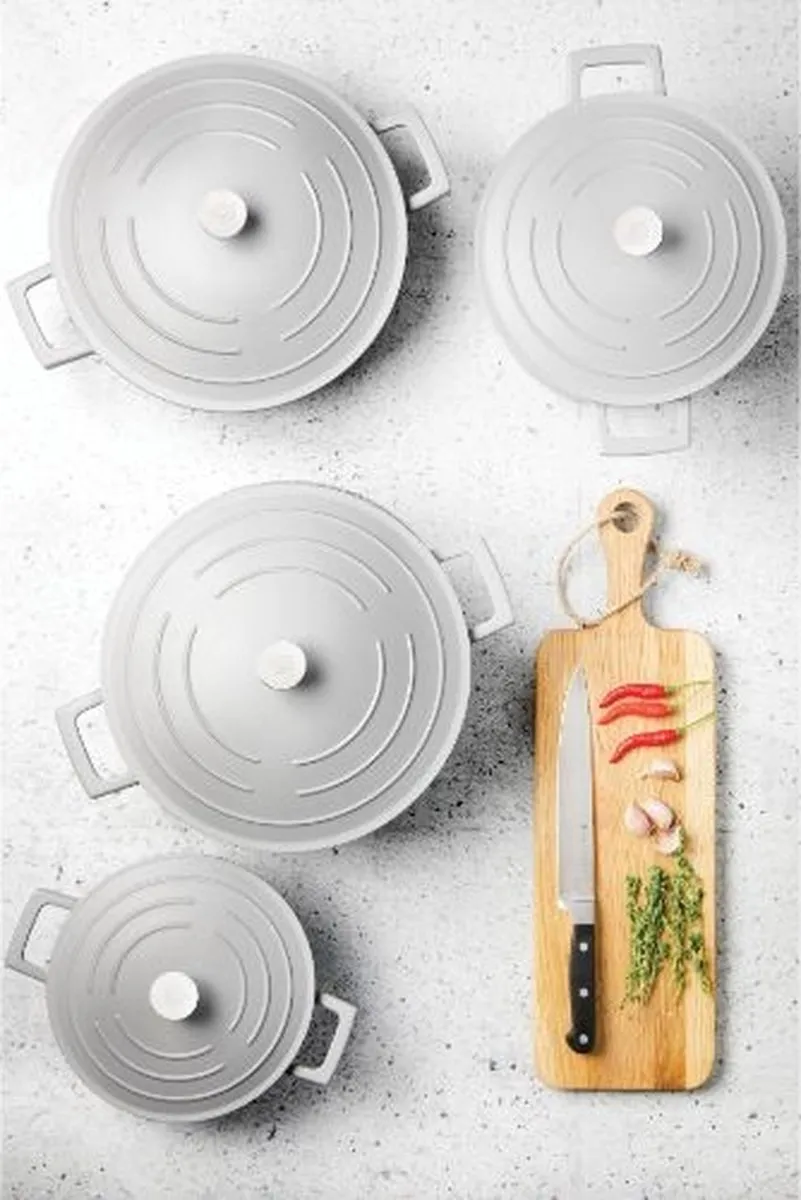 MasterClass Grote Braadpan met Deksel - Lichtgewicht Gegoten Aluminium Geschikt voor Inductiekookplaat en Oven Ombre Grijs