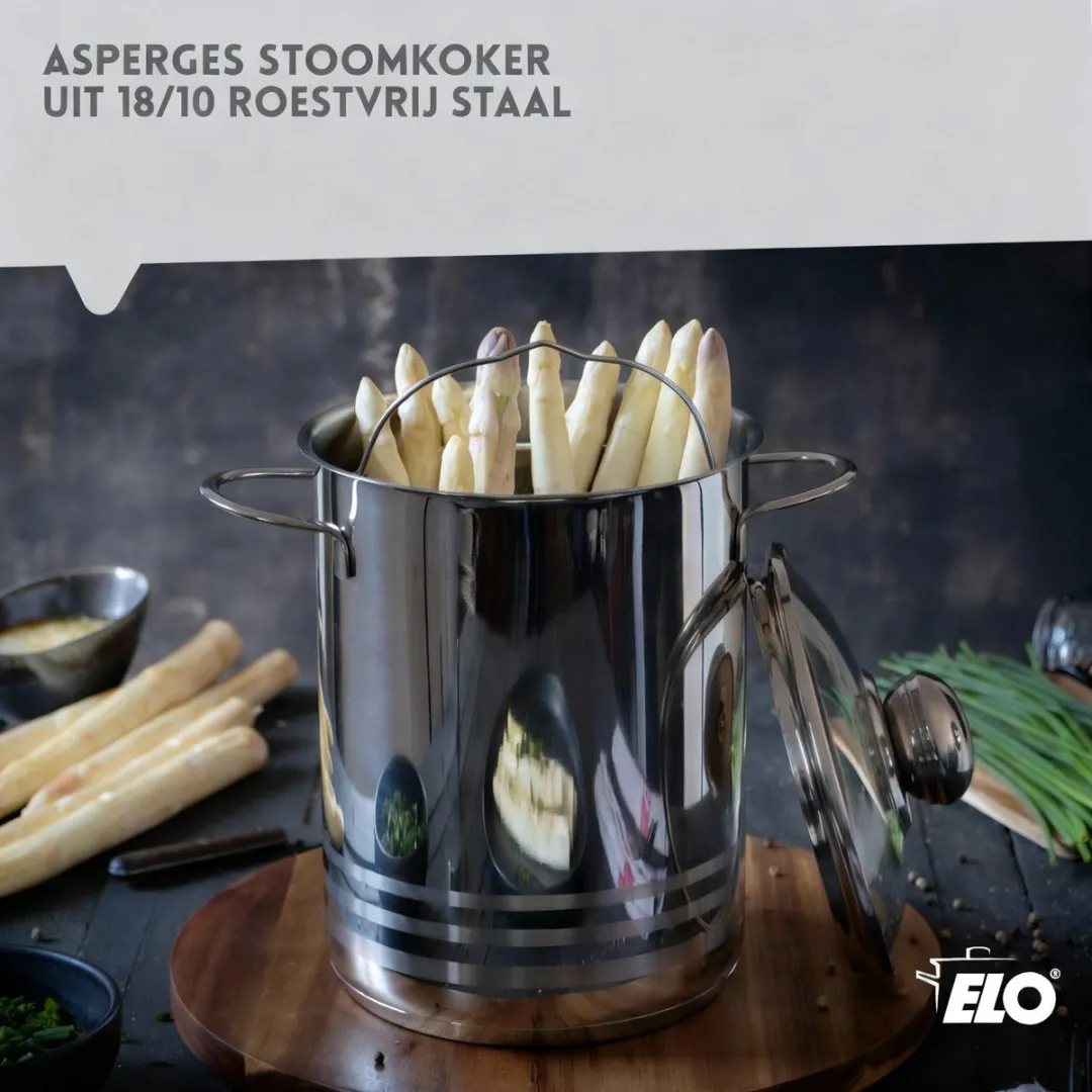 Fackelmann Elo Aspergekoker 16cm - Roestvrij staal - Zilver