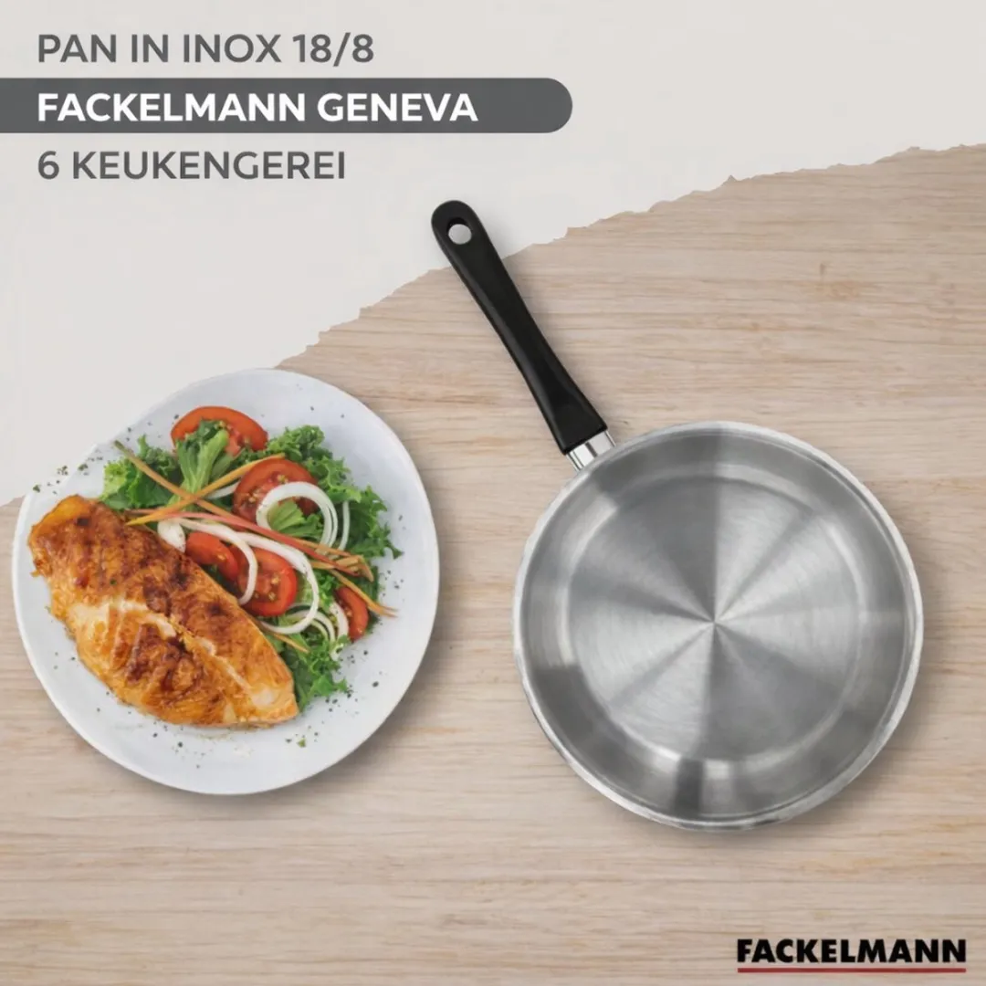 Fackelmann 9440950 Set Koekenpan 24cm - Roestvrij staal/Zwart