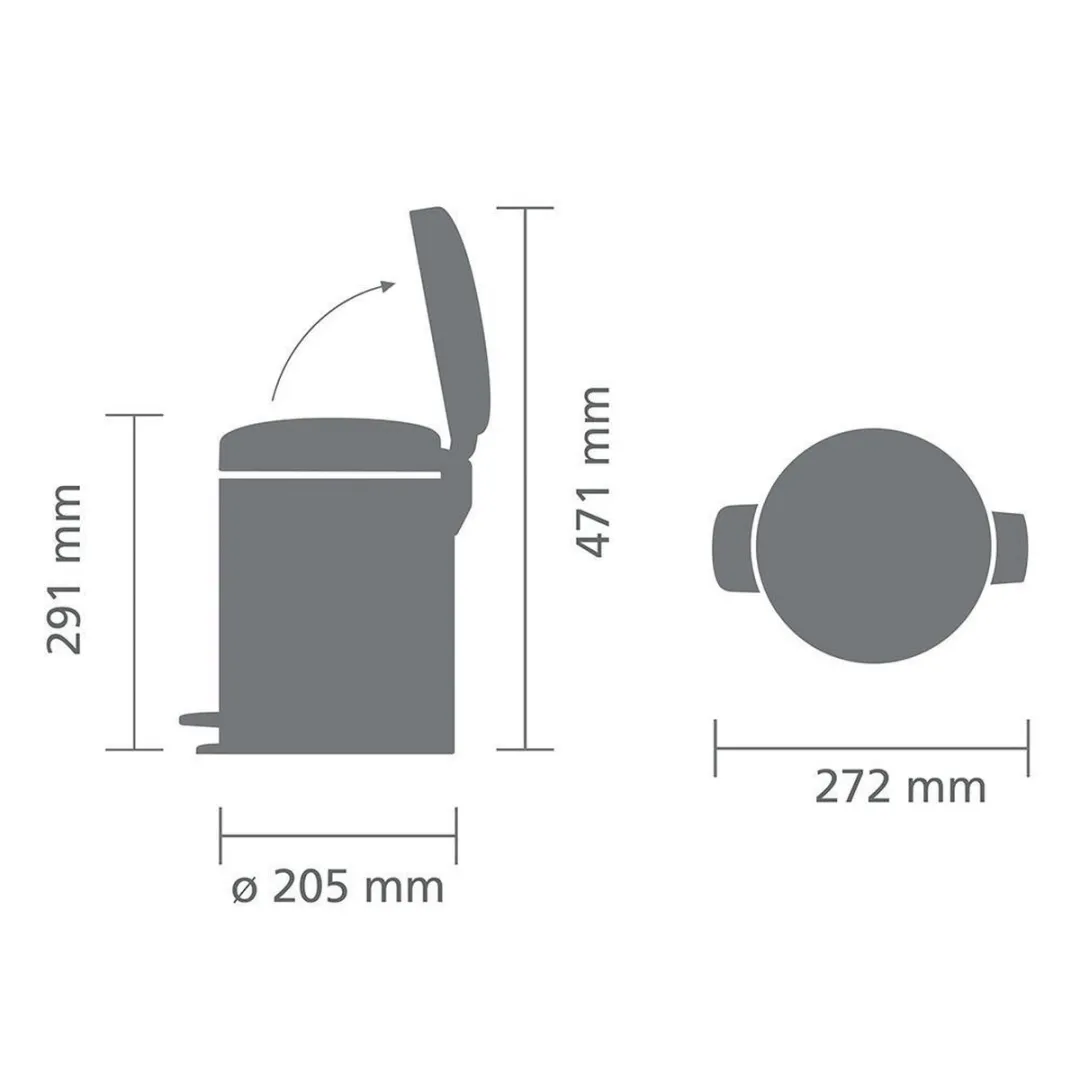 Brabantia NewIcon Prullenbak 5L Metallic Grey