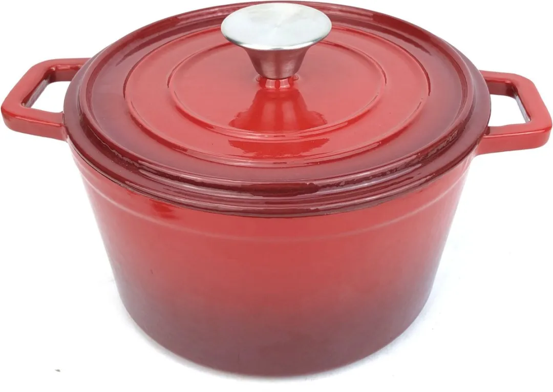 HENDI Geëmailleerde Gietijzeren Braadpan 0,27L - Rood
