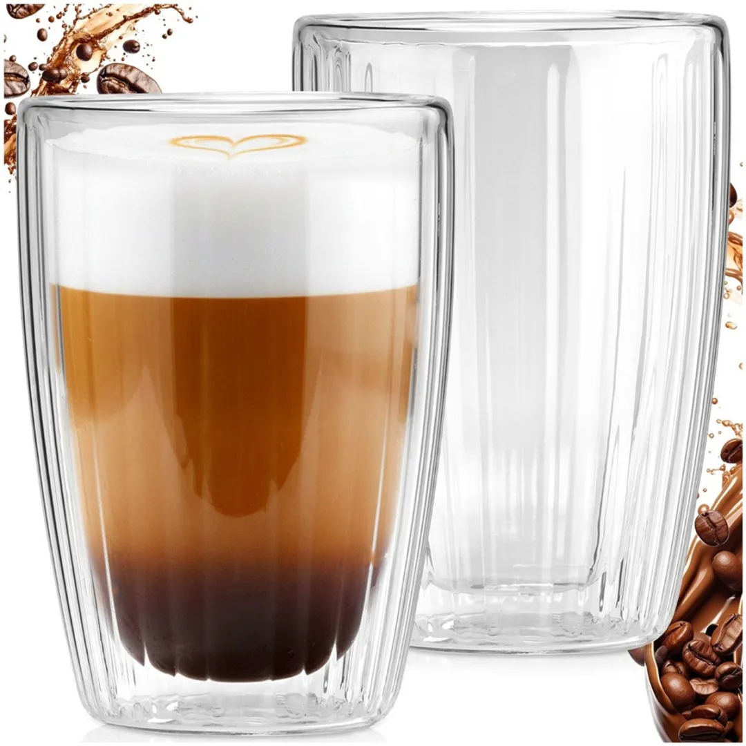 Excellent Houseware Thermische Glazen 350ml - Dubbelwandig - 2 Stuks