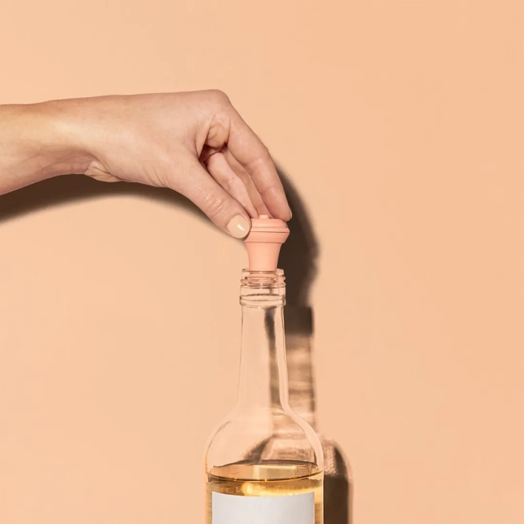 Vacu Vin Wijnpomp Loop – Wijnpomp met Stopper – Vacuüm bewaarsysteem – Jade kleur – Houdt geopende wijn tot 10 dagen vers