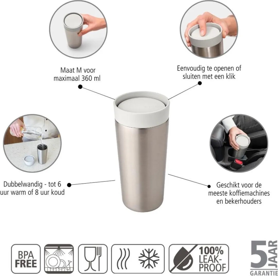 Brabantia Make & Take Thermosbeker 360ml - Light Grey