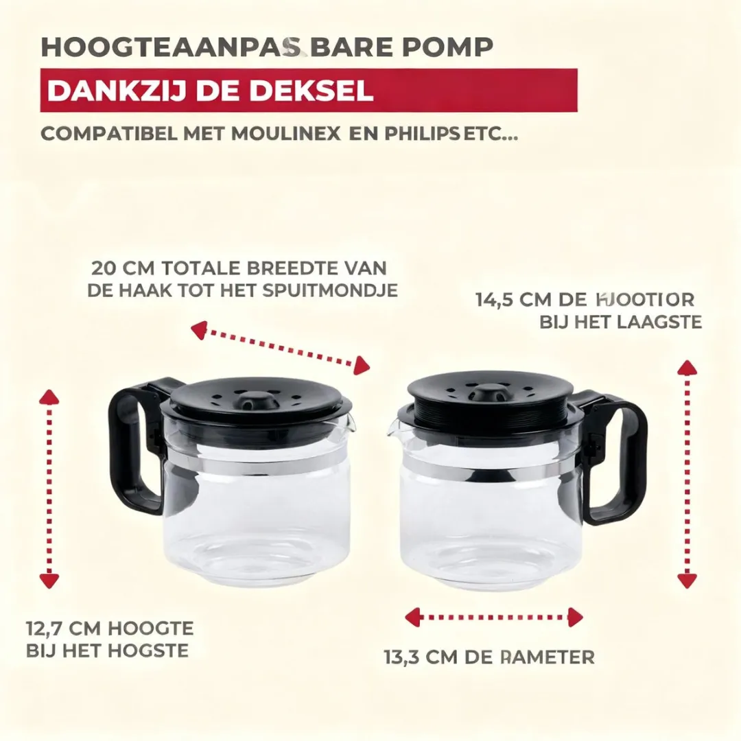 Fackelmann 20999 Aanpasbare Koffiekan 200ml - Transparant