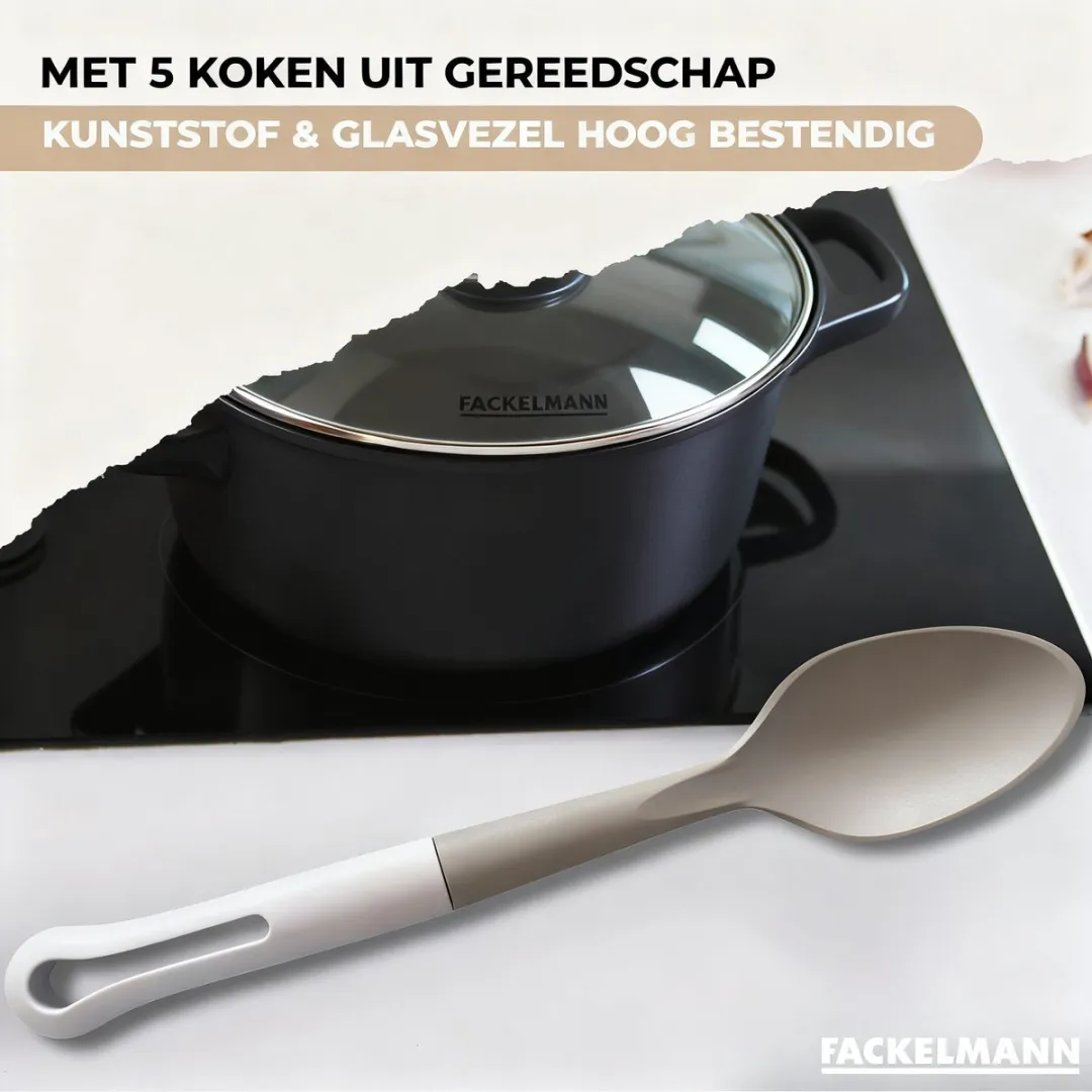 Fackelmann Eterna Set RVS Pannen & Kookpotten 20/24/28cm & 16/20/24cm - 6 Stuks - 5 Keukengerei - afbeelding 6 van 6