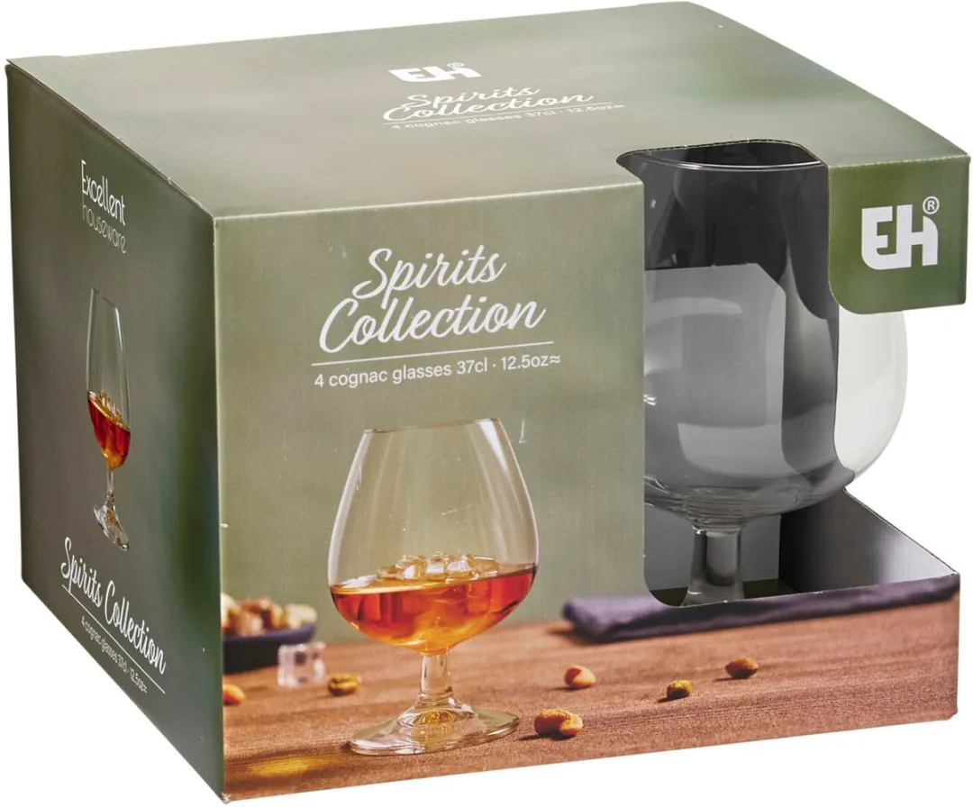 Excellent Houseware Cognac Glazen CC7001980 - 4 Stuks - 350ml