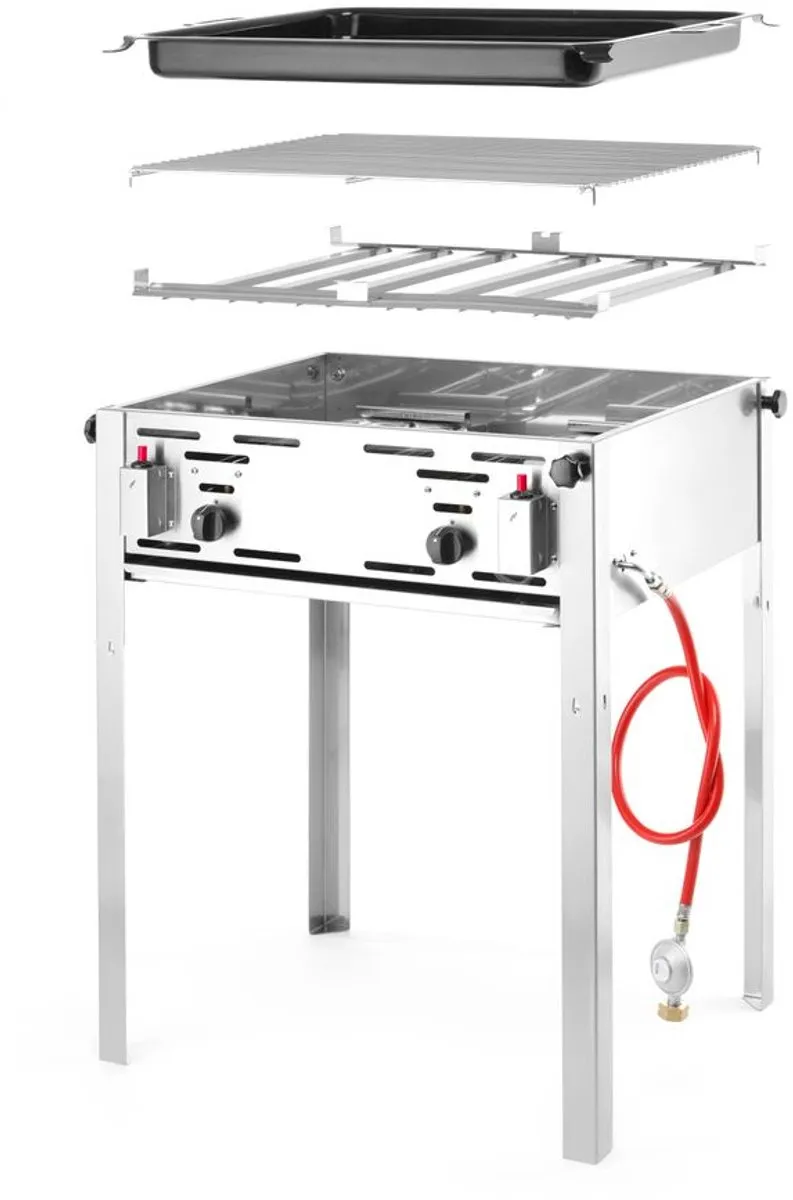 HENDI Grill-Master Maxi BBQ - 11,6kW - 2 Branders - RVS