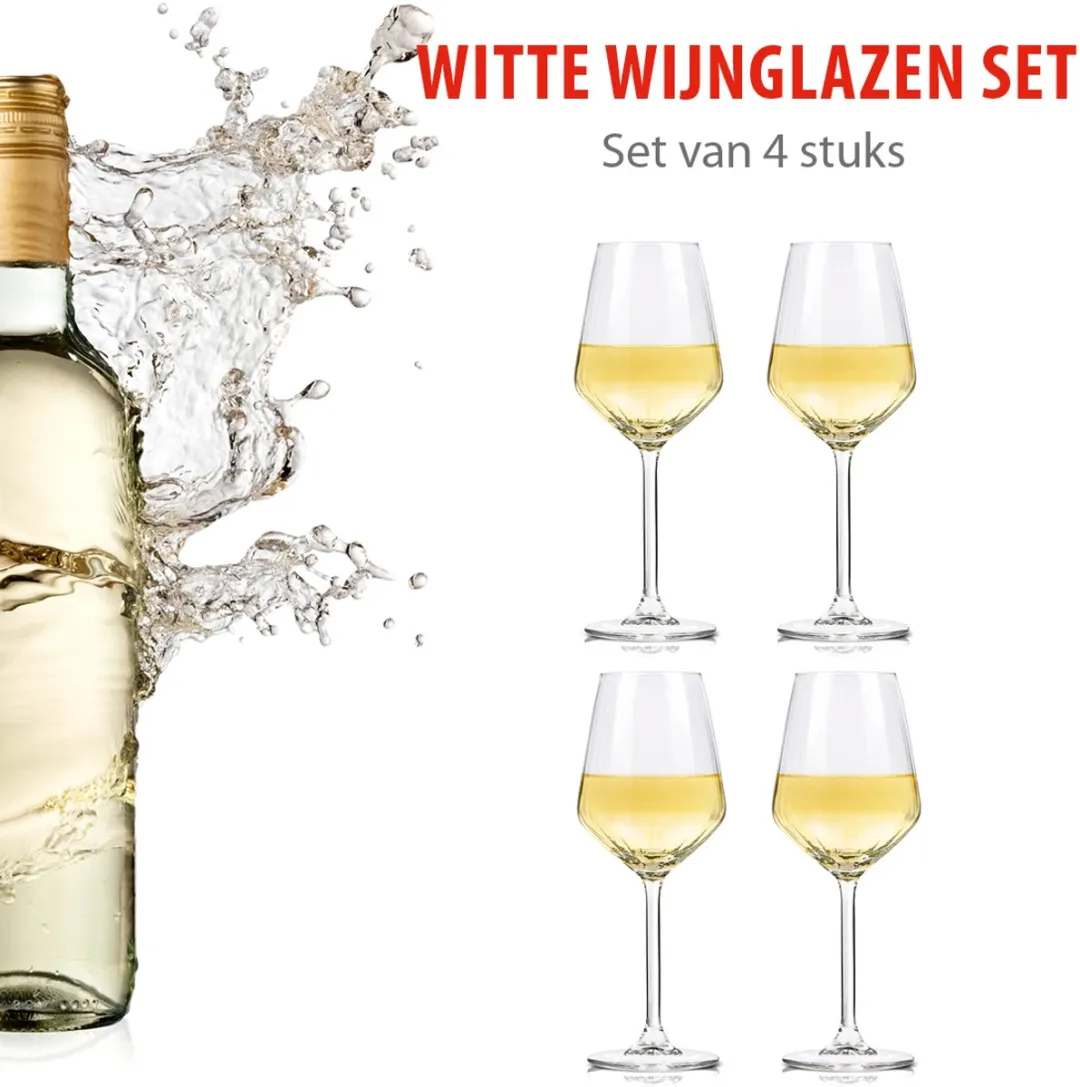 Alpina Wijnglazen Witte Wijn 38cl - 4 Stuks - Transparant