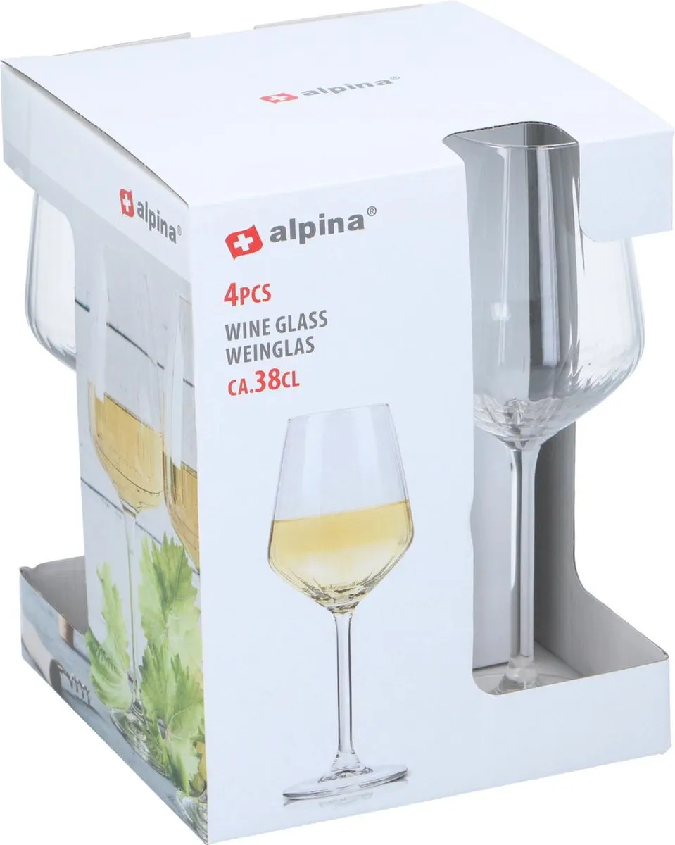 Alpina Wijnglazen Witte Wijn 38cl - 4 Stuks - Transparant - afbeelding 6 van 6